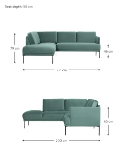 Sofa Rinconera De Terciopelo Fluente