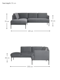 Sofa Rinconera De Terciopelo Fluente