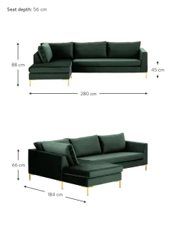 Sofa Rinconera De Terciopelo Luna