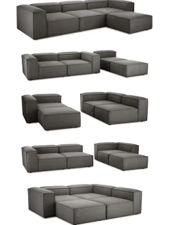 Sofa Rinconera Modular Con Reposapies Lennon (4 Plazas)