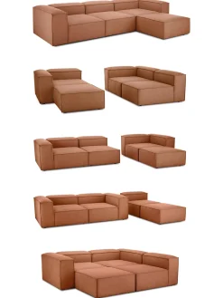 Sofa Rinconera Modular Con Reposapies Lennon (4 Plazas)