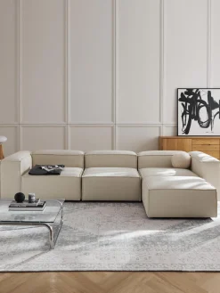 Sofa Rinconera Modular Con Reposapies Lennon (4 Plazas)