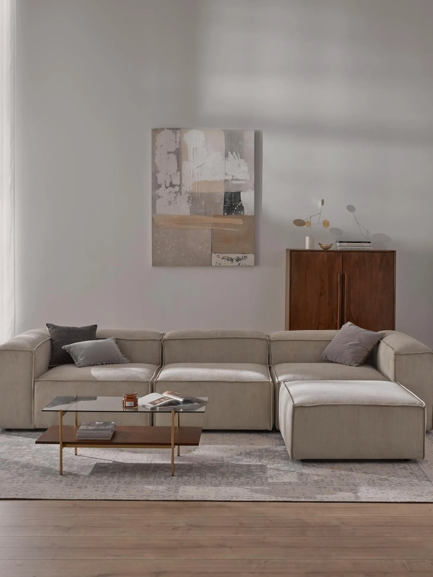 Sofa Rinconera Modular De Pana Lennon (4 Plazas)