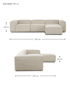 Sofa Rinconera Modular De Pana Lennon (4 Plazas)