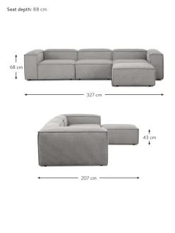 Sofa Rinconera Modular De Pana Lennon (4 Plazas)