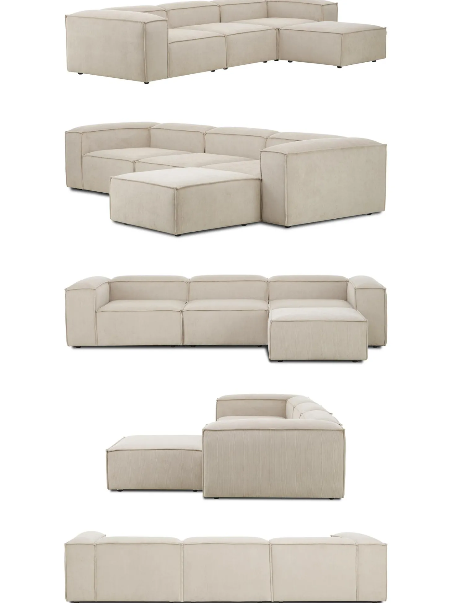 Sofa Rinconera Modular De Pana Lennon (4 Plazas)