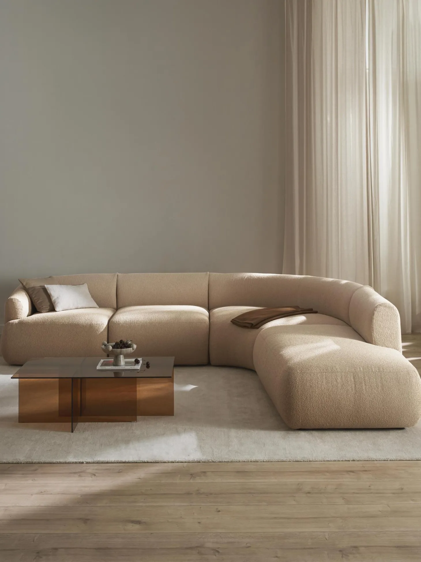 Sofa Rinconera Modular En Tejido Boucle Sofia (4 Plazas)