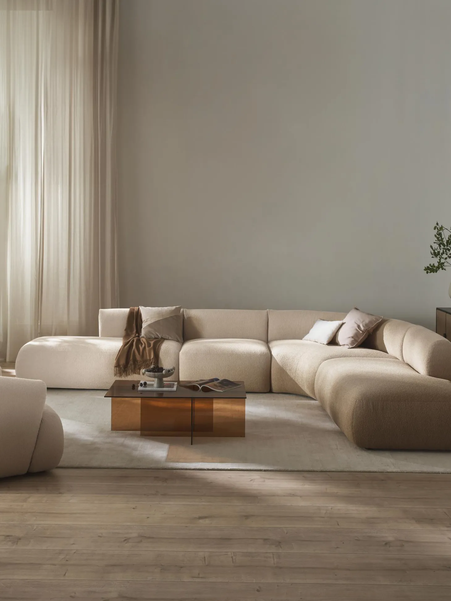 Sofa Rinconera Modular En Tejido Boucle Sofia (4 Plazas)