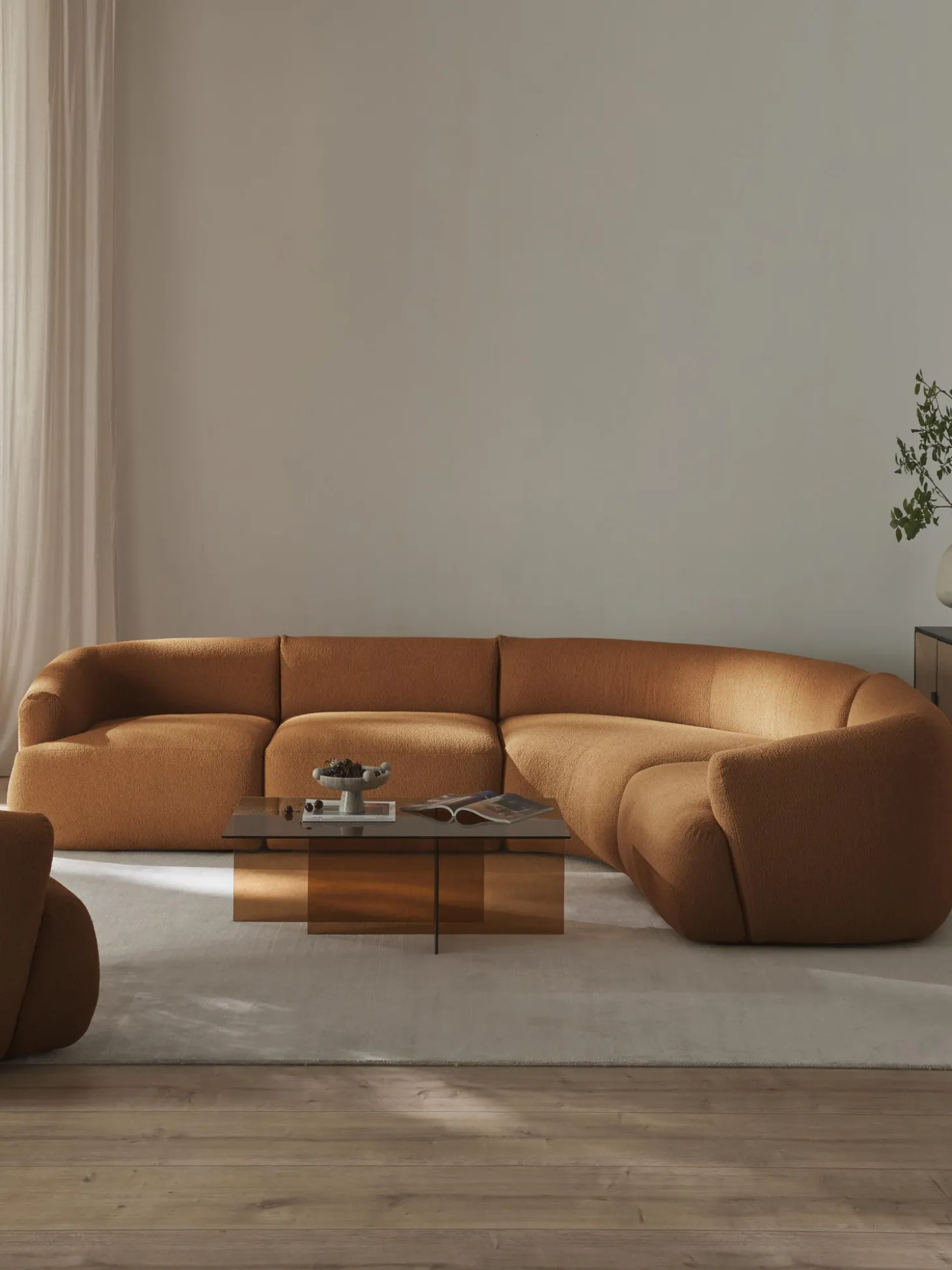 Sofa Rinconera Modular En Tejido Boucle Sofia (4 Plazas)