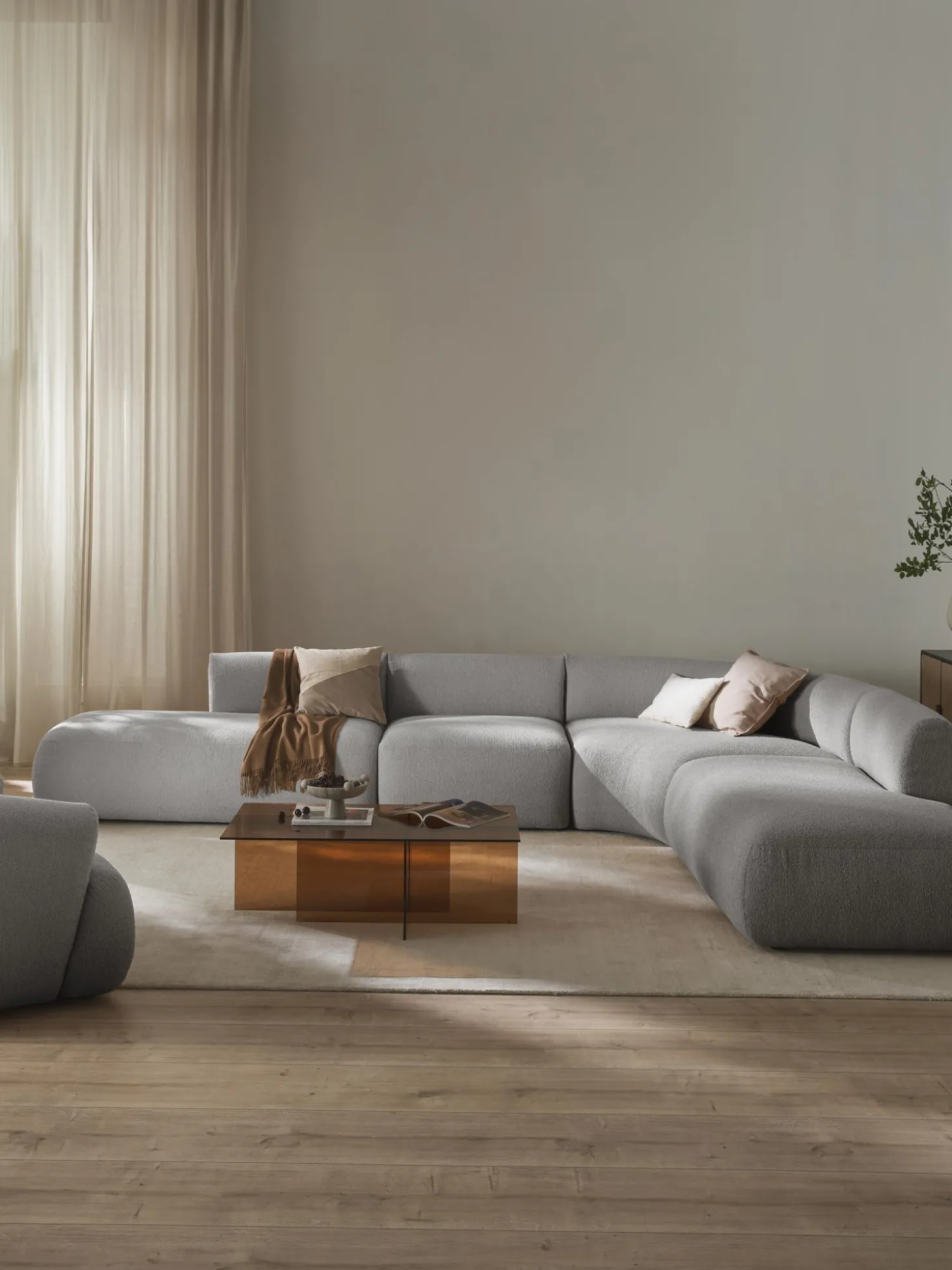 Sofa Rinconera Modular En Tejido Boucle Sofia (4 Plazas)