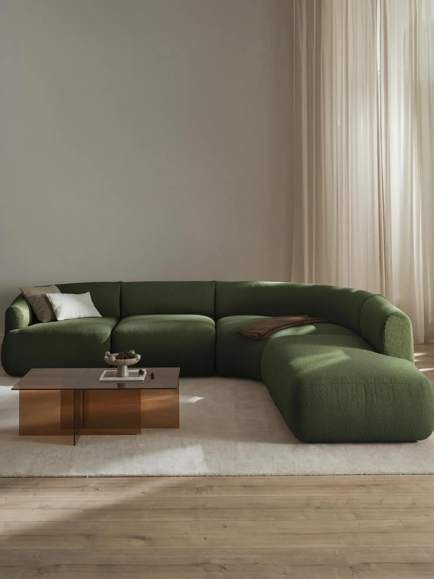 Sofa Rinconera Modular En Tejido Boucle Sofia (4 Plazas)