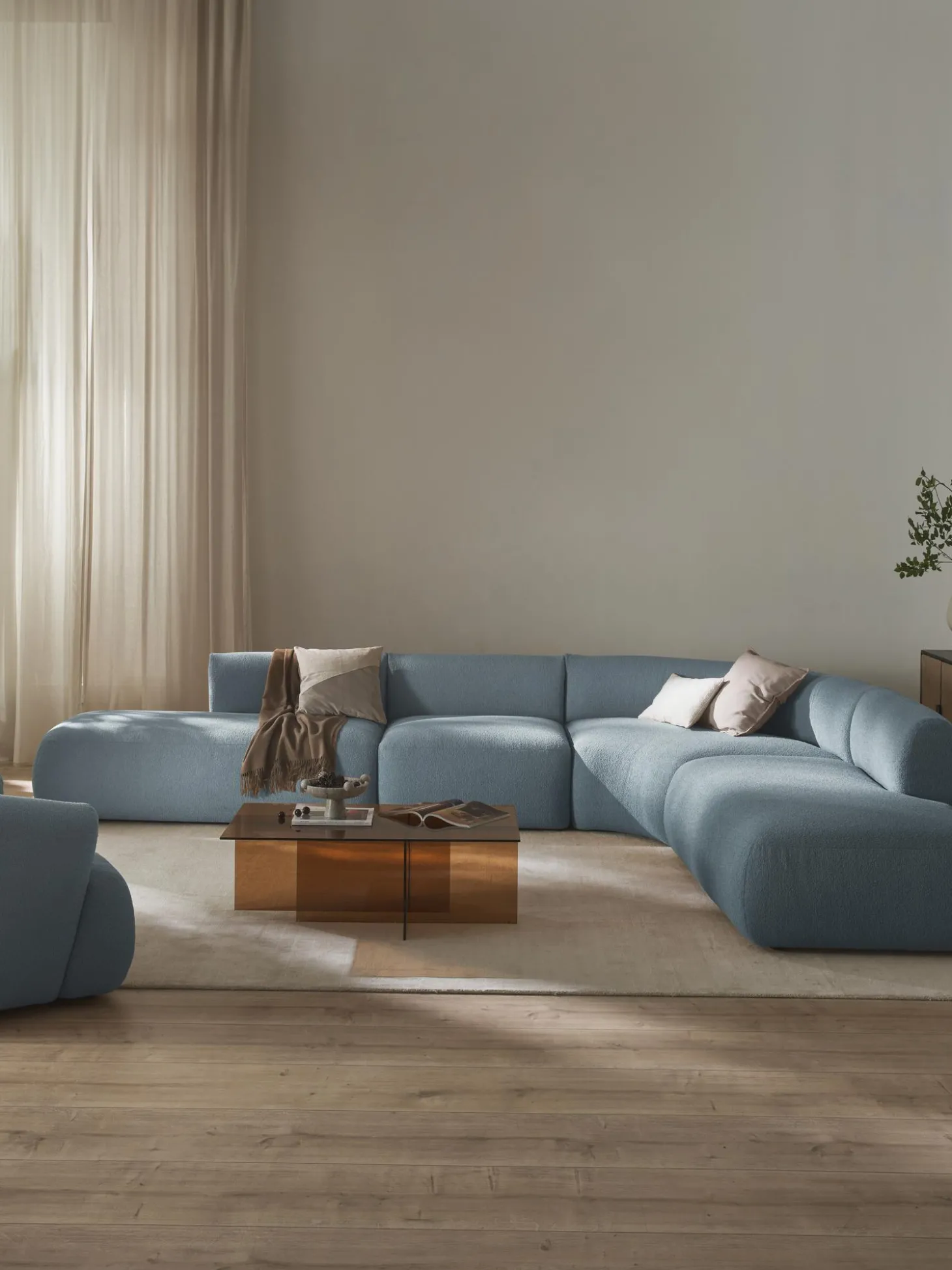 Sofa Rinconera Modular En Tejido Boucle Sofia (4 Plazas)