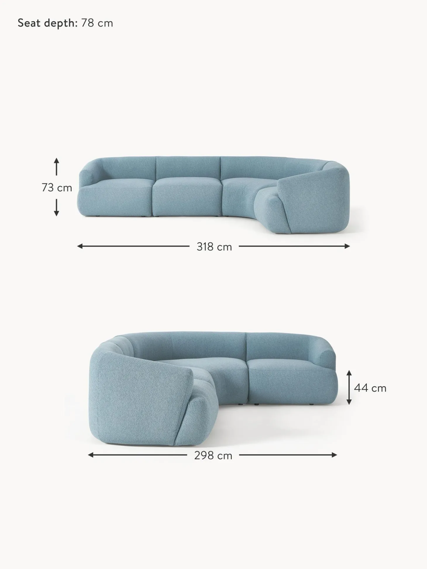 Sofa Rinconera Modular En Tejido Boucle Sofia (4 Plazas)