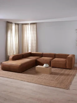 Sofa Rinconera Modular Grande De Cuero Reciclado Lennon