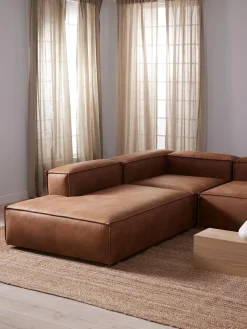 Sofa Rinconera Modular Grande De Cuero Reciclado Lennon