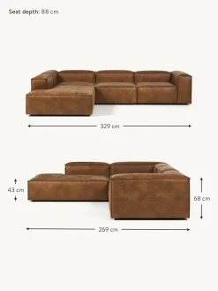 Sofa Rinconera Modular Grande De Cuero Reciclado Lennon