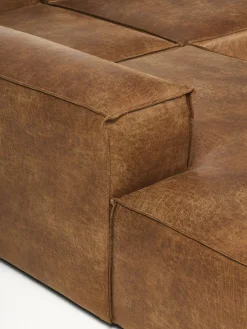 Sofa Rinconera Modular Grande De Cuero Reciclado Lennon