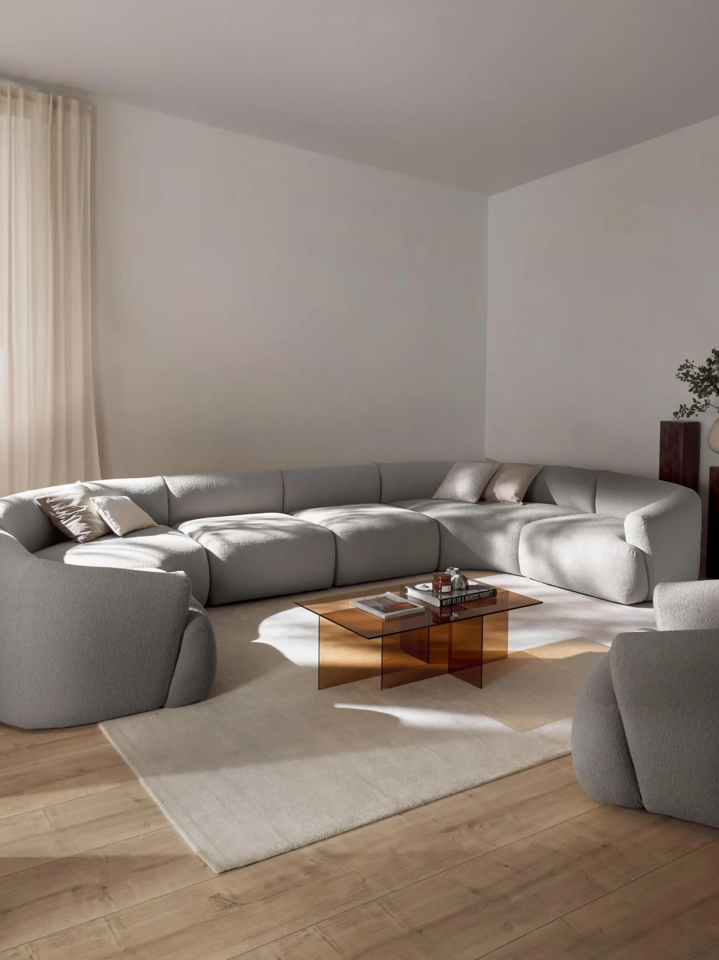 Sofa Rinconera Modular Grande En Tejido Boucle Sofia