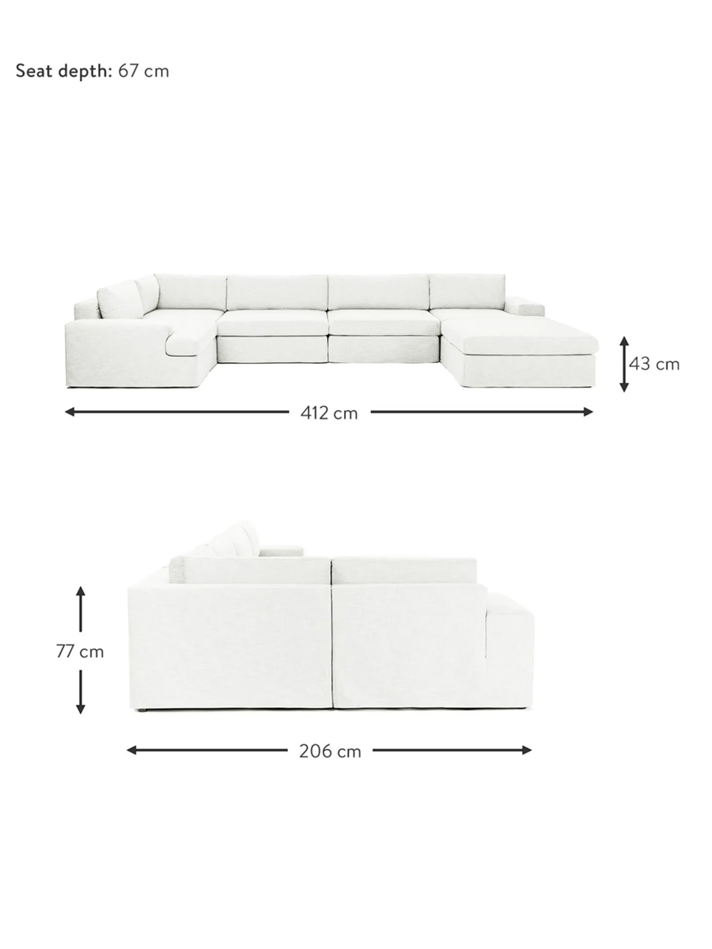 Sofa Rinconera Modular Russell, Desenfundable