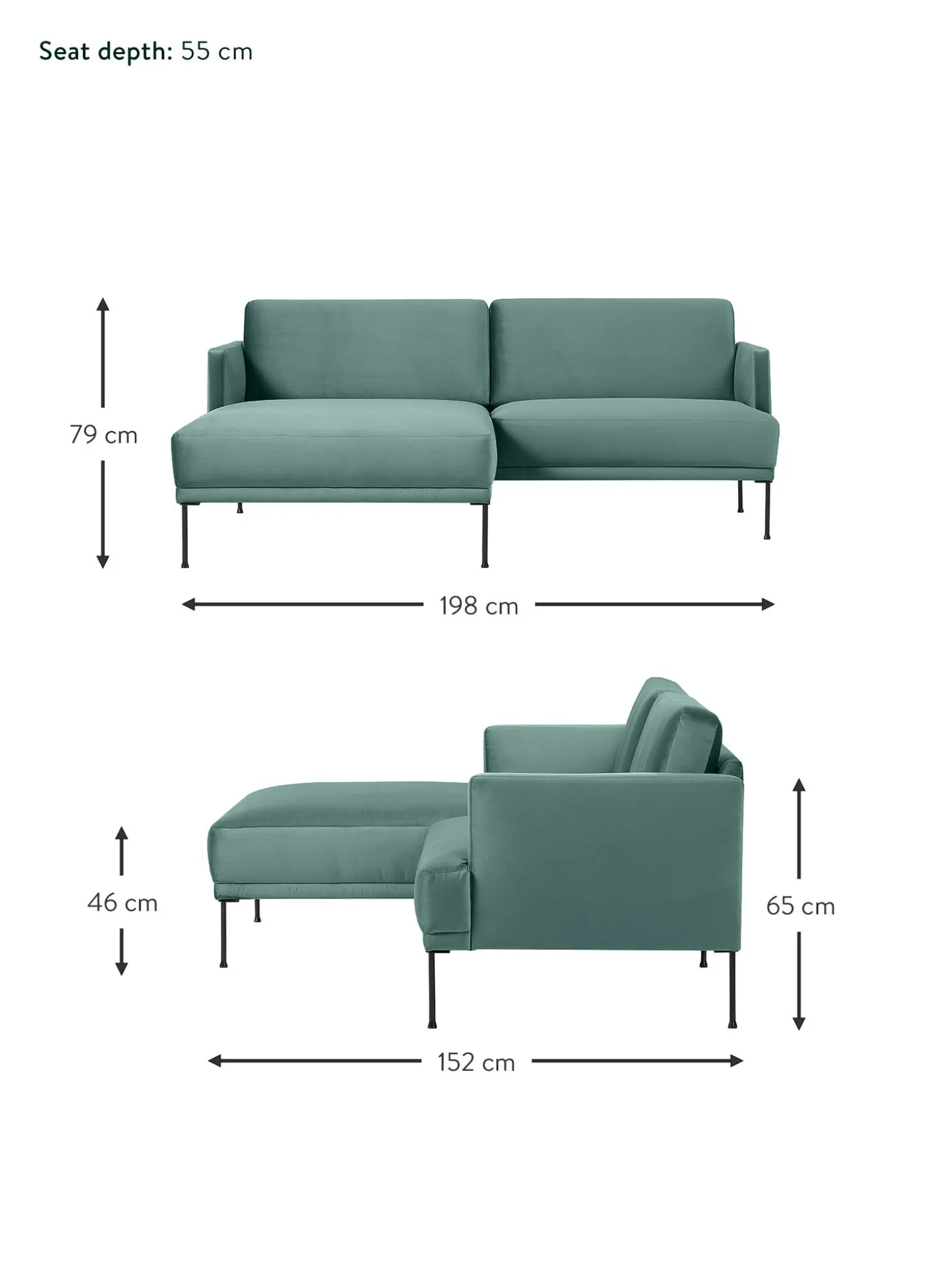 Sofa Rinconera Pequeno De Terciopelo Fluente