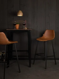 Taburete Alto De Cuero Sintetico Franky