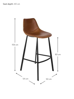 Taburete Alto De Cuero Sintetico Franky