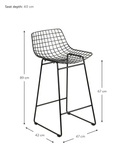 Taburete Alto De Metal Wire