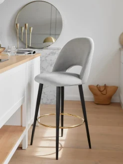 Taburete Alto De Terciopelo Rachel