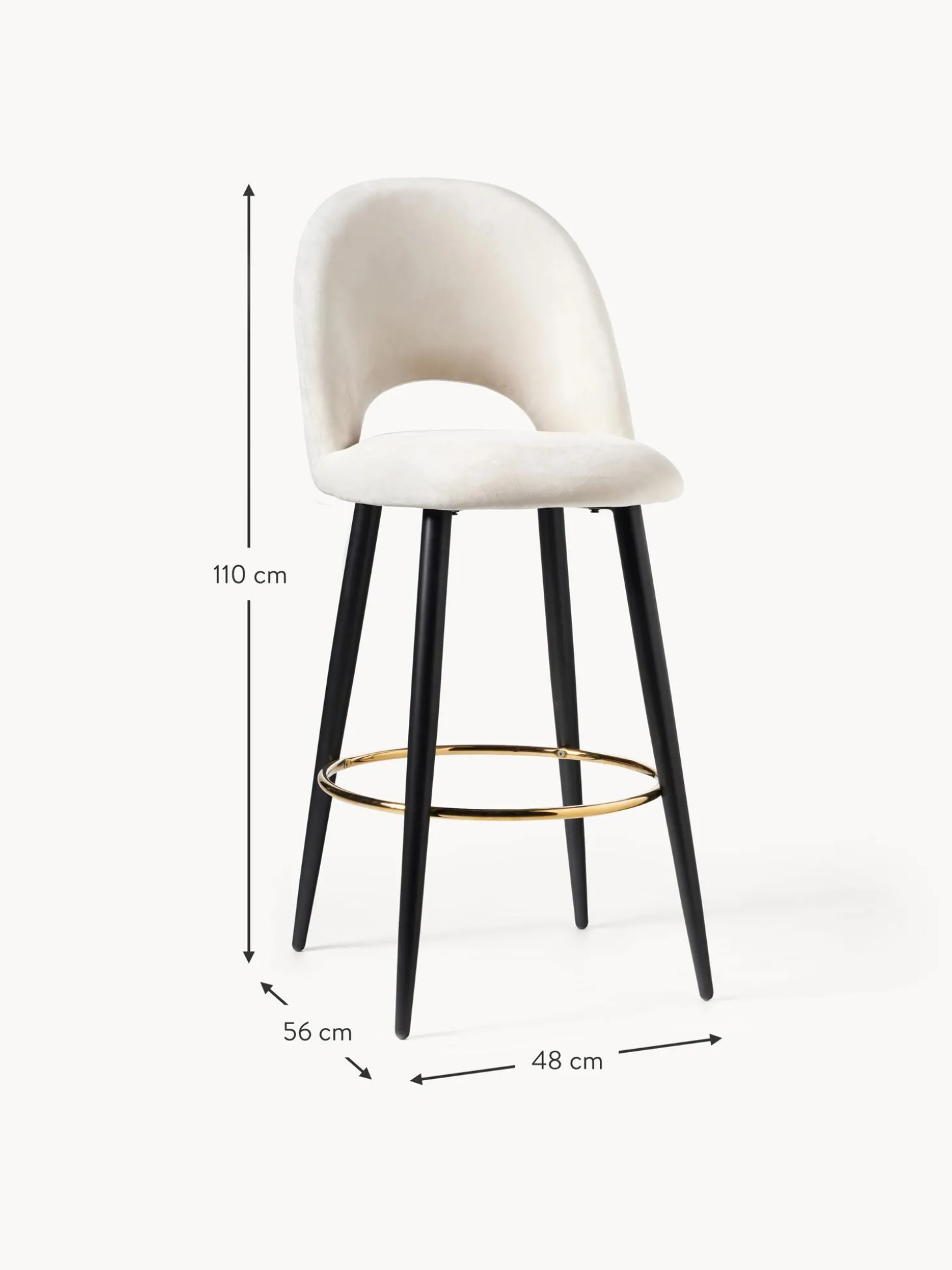 Taburete Alto De Terciopelo Rachel