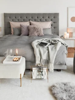 Taburete Ancho De Terciopelo Harper