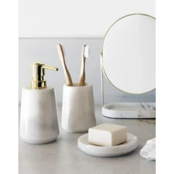 Vaso Cepillo De Dientes De Marmol Lux