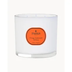 Vela Perfumada Con Tres Mechas Aromatherapy (Naranja, Cedro Y Clavo)