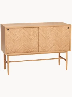 Aparador De Madera De Roble Con Diseno En Espiga Herringbone