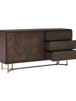 Aparador De Madera Maciza Diseno Espiga Con Cajones Y Puertas Luca