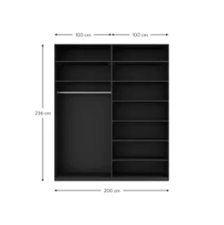 Armario Modular Leon, 4 Puertas (200 Cm), Diferentes Variantes