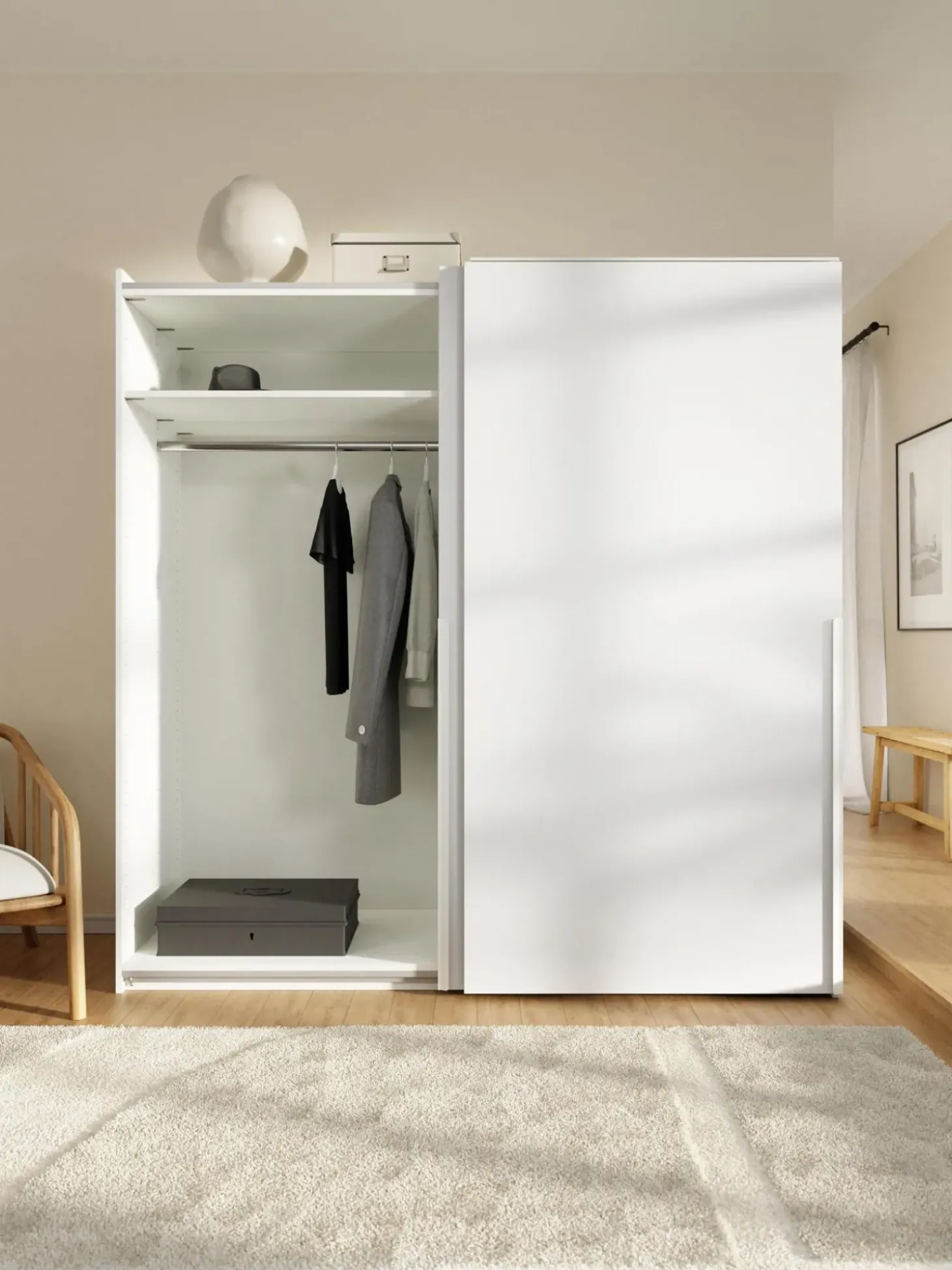 Armario Modular Leon, 2 Puertas Correderas (200 Cm), Diferentes Variantes