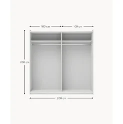 Armario Modular Leon, 2 Puertas Correderas (200 Cm), Diferentes Variantes