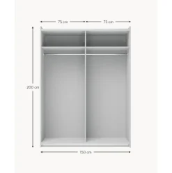 Armario Modular Simone, 2 Puertas Correderas (150 Cm), Diferentes Variantes