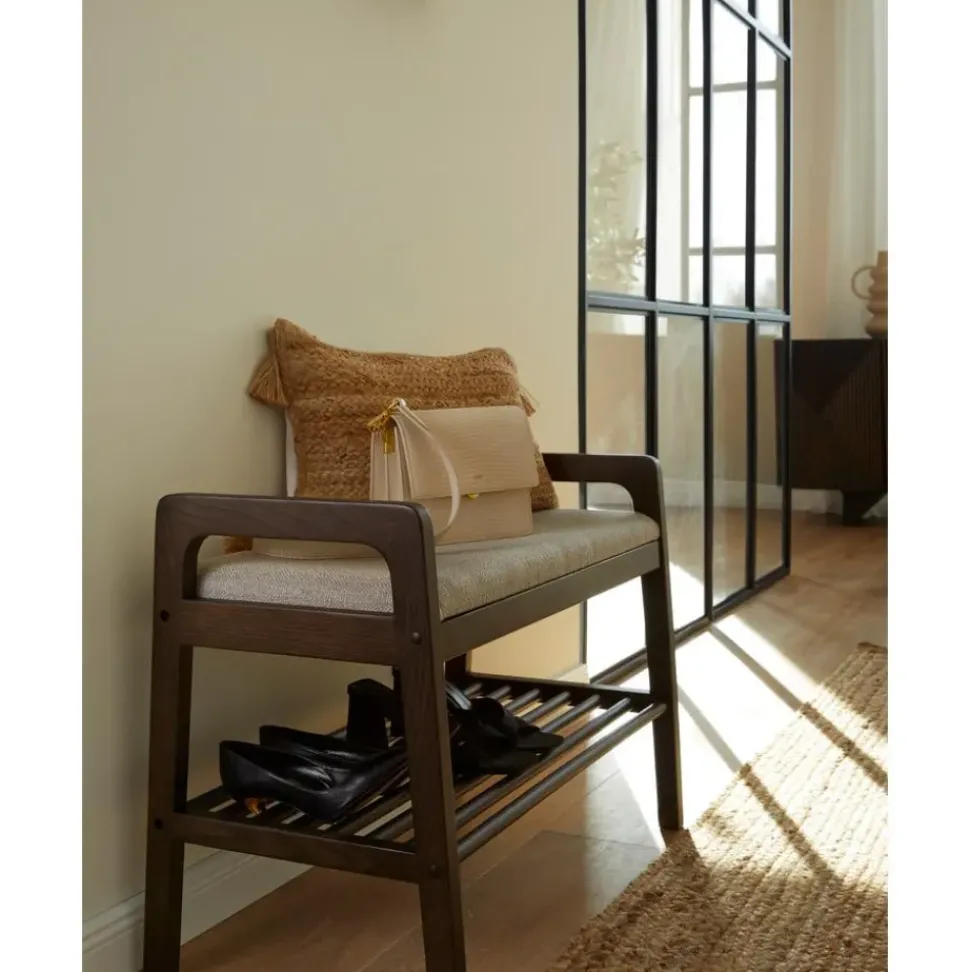 Banco Tapizado Con Estante Inverness