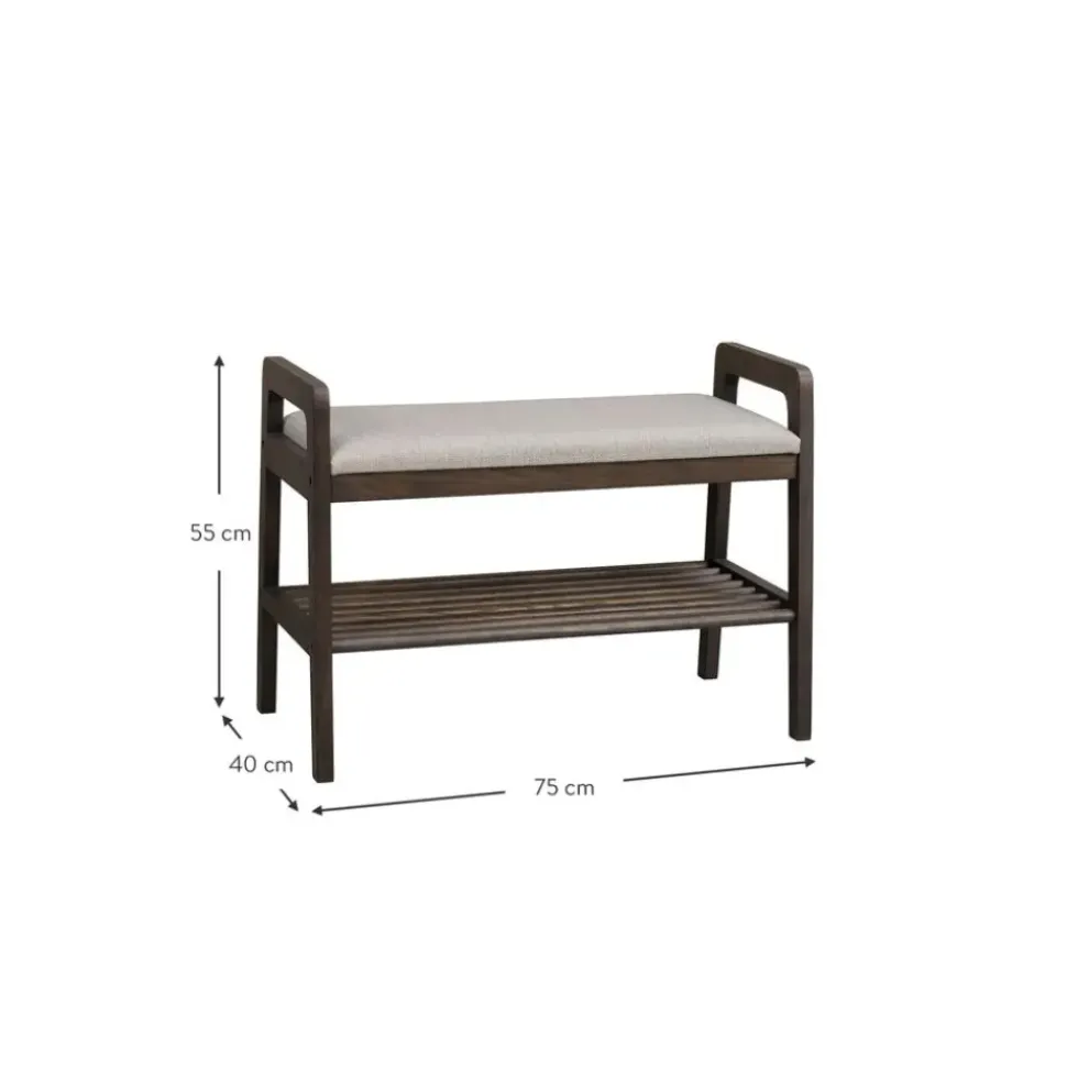 Banco Tapizado Con Estante Inverness