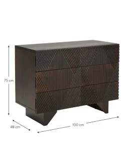 Cajonera De Madera De Mango Maciza Louis