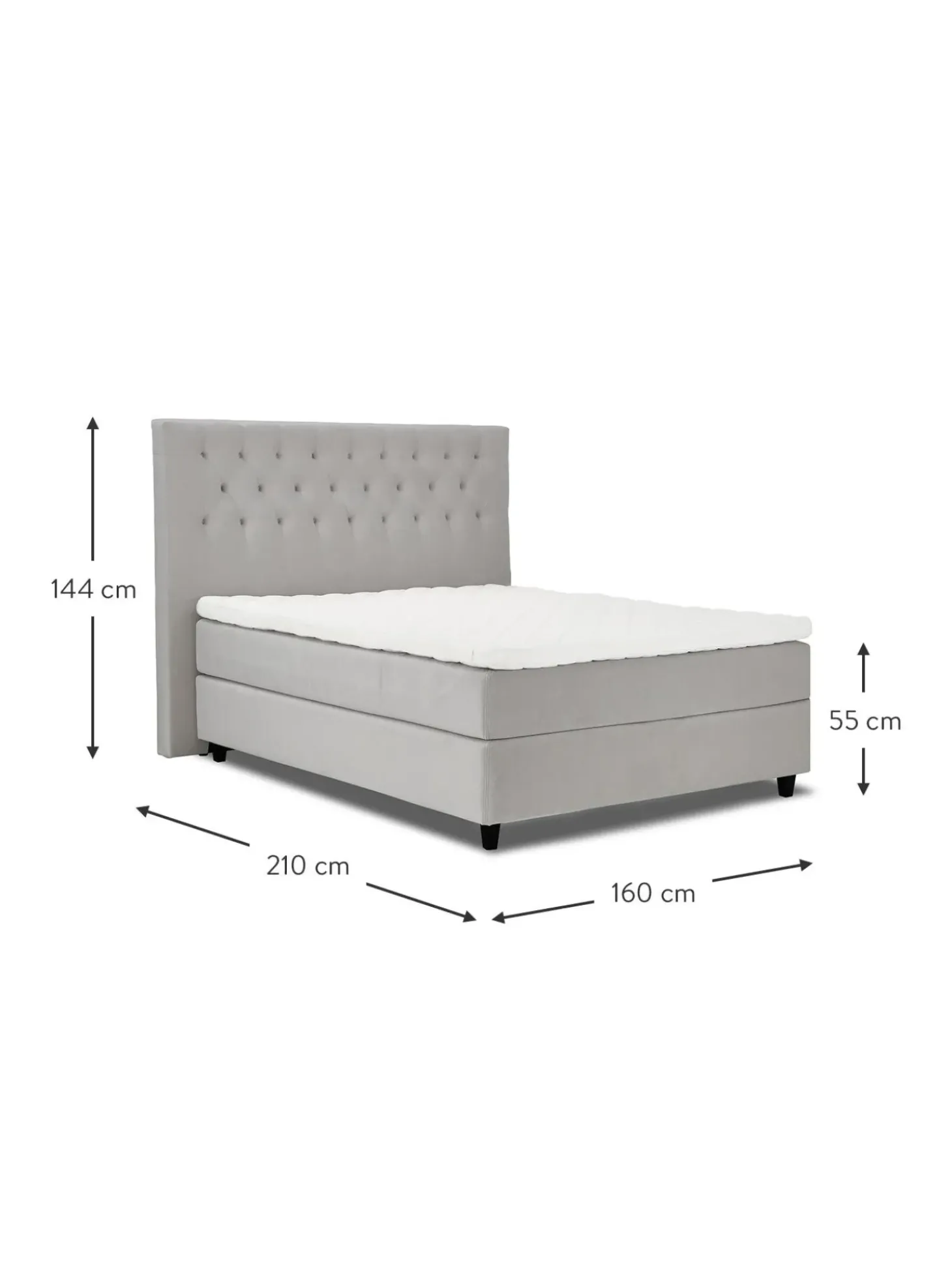 Cama Continental De Terciopelo Premium Pheobe