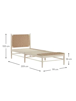 Cama De Madera Con Cabecero De Yute Kopenhamn