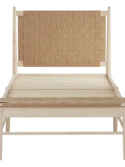 Cama De Madera Con Cabecero De Yute Kopenhamn