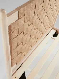Cama De Madera Con Cabecero De Yute Kopenhamn