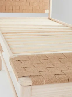 Cama De Madera Con Cabecero De Yute Kopenhamn