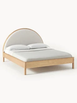 Cama De Madera Con Cabecero Tapizado Sean