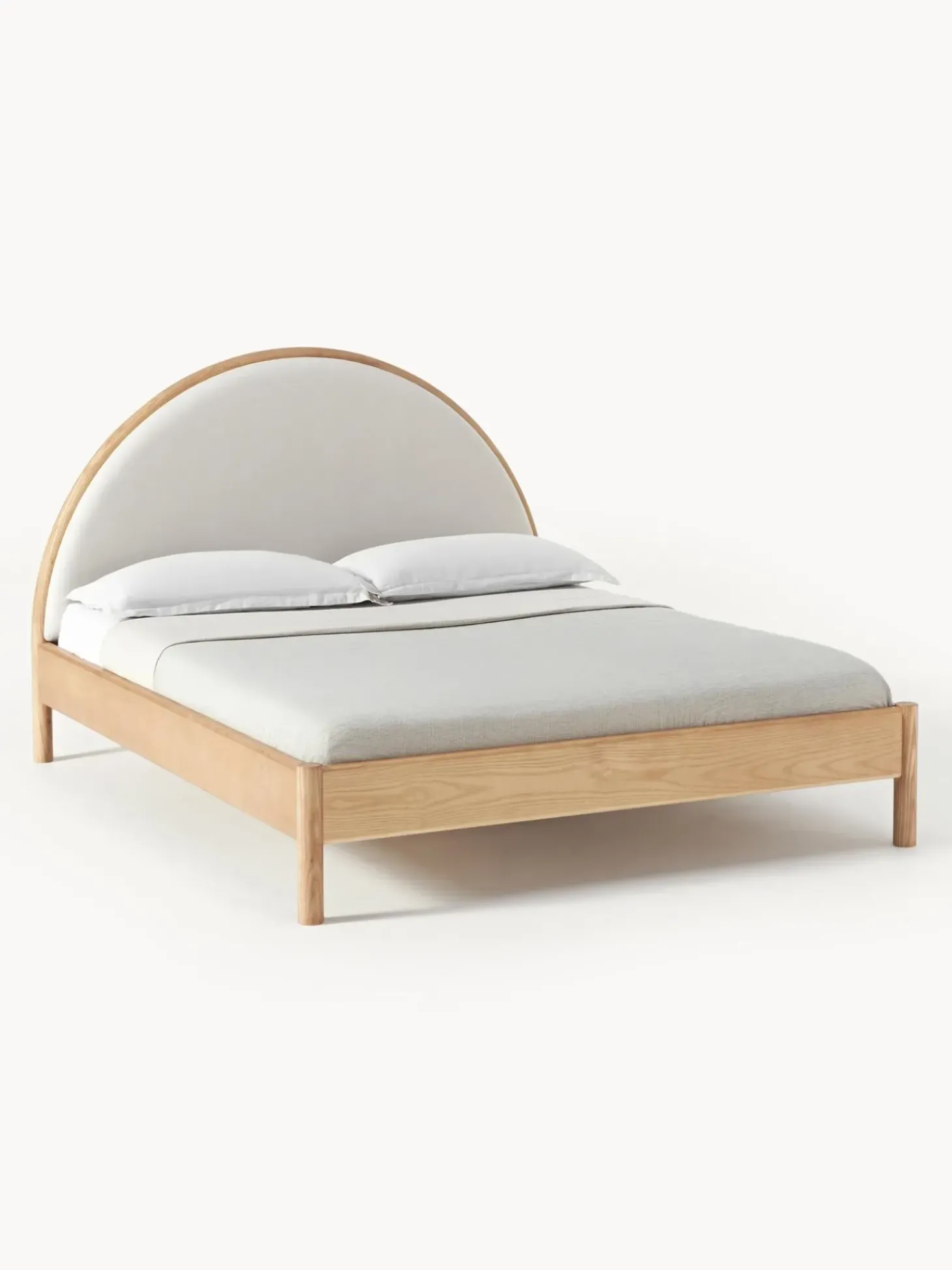 Cama De Madera Con Cabecero Tapizado Sean