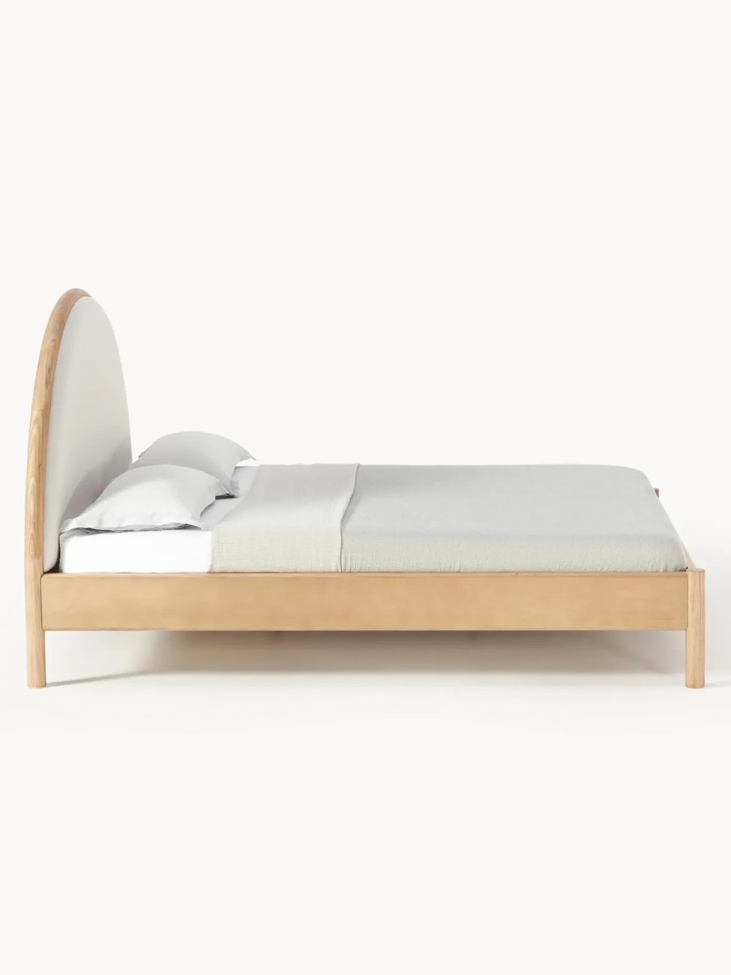 Cama De Madera Con Cabecero Tapizado Sean