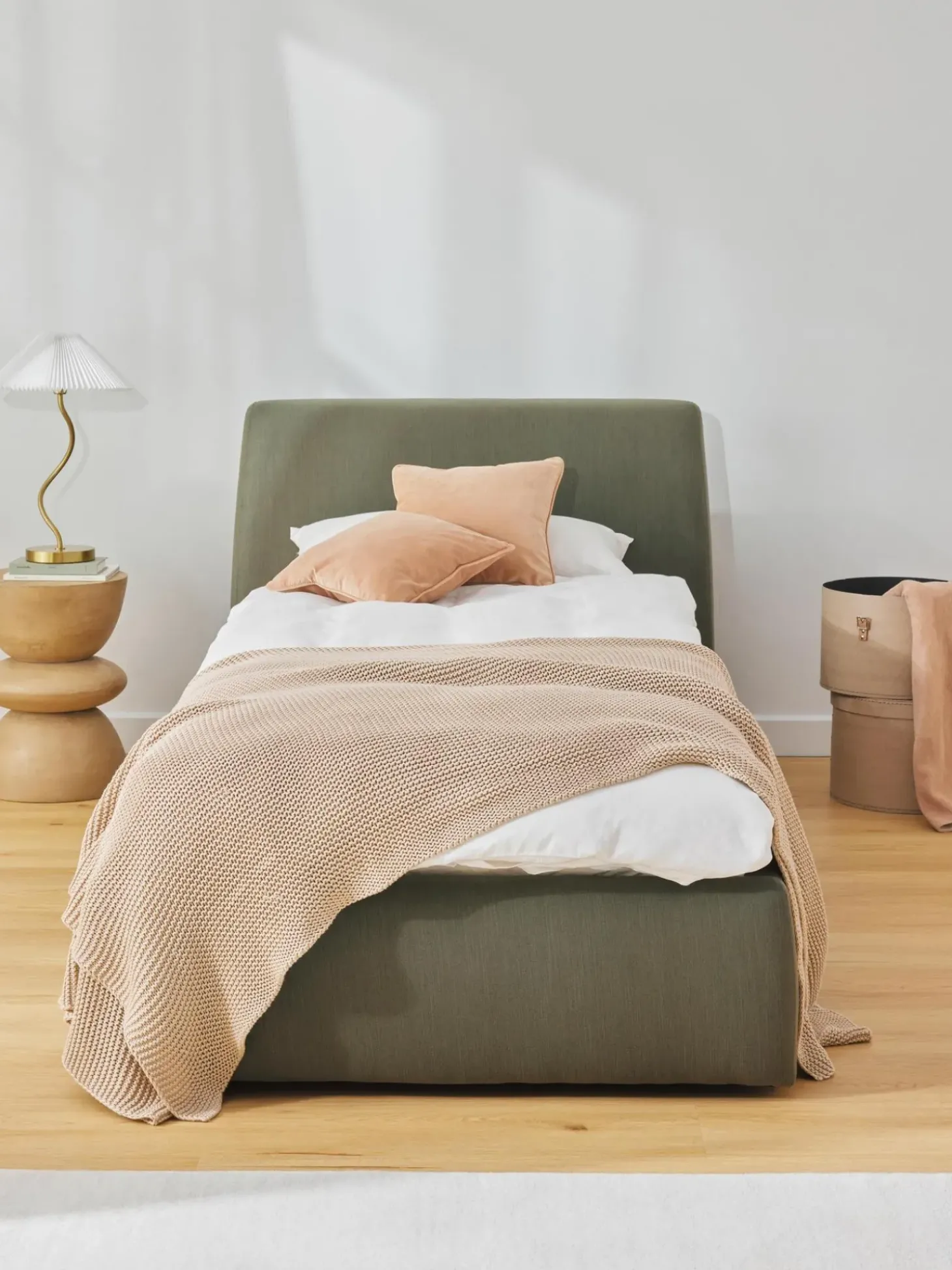 Cama Individual Cloud, Con Espacio De Almacenamiento